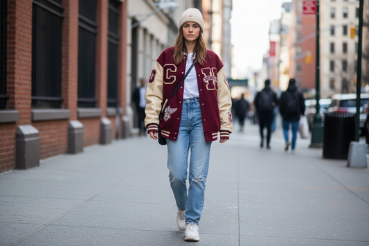 Navy White Varsity Jacket