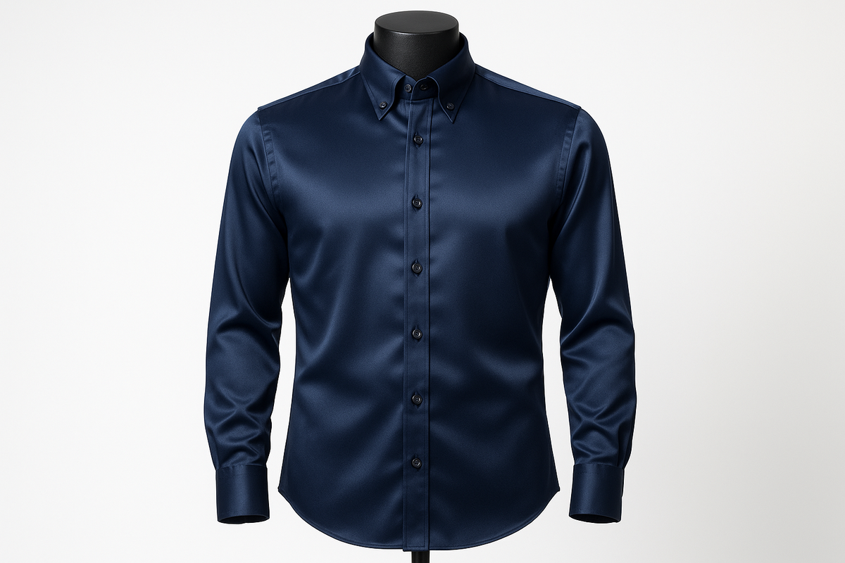 Navy blue silk shirt