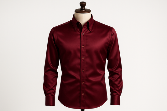 Burgundy silk shirt