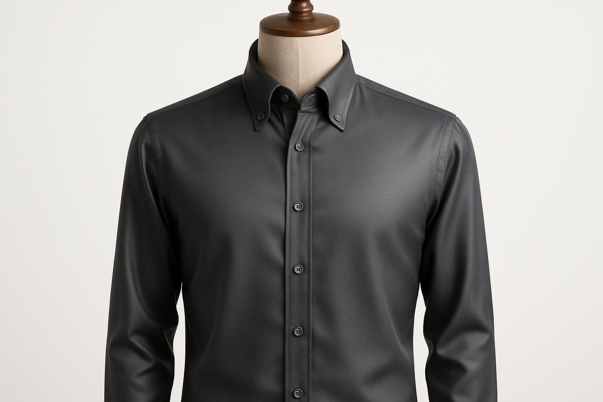 Charcoal grey silk shirt