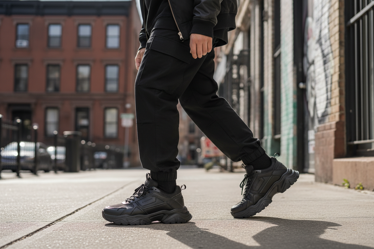 Black Chunky Sneakers