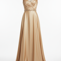 Evening Dress in Champagne Gold - Front View