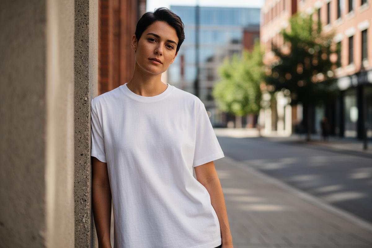 White Minimal Plain Tee