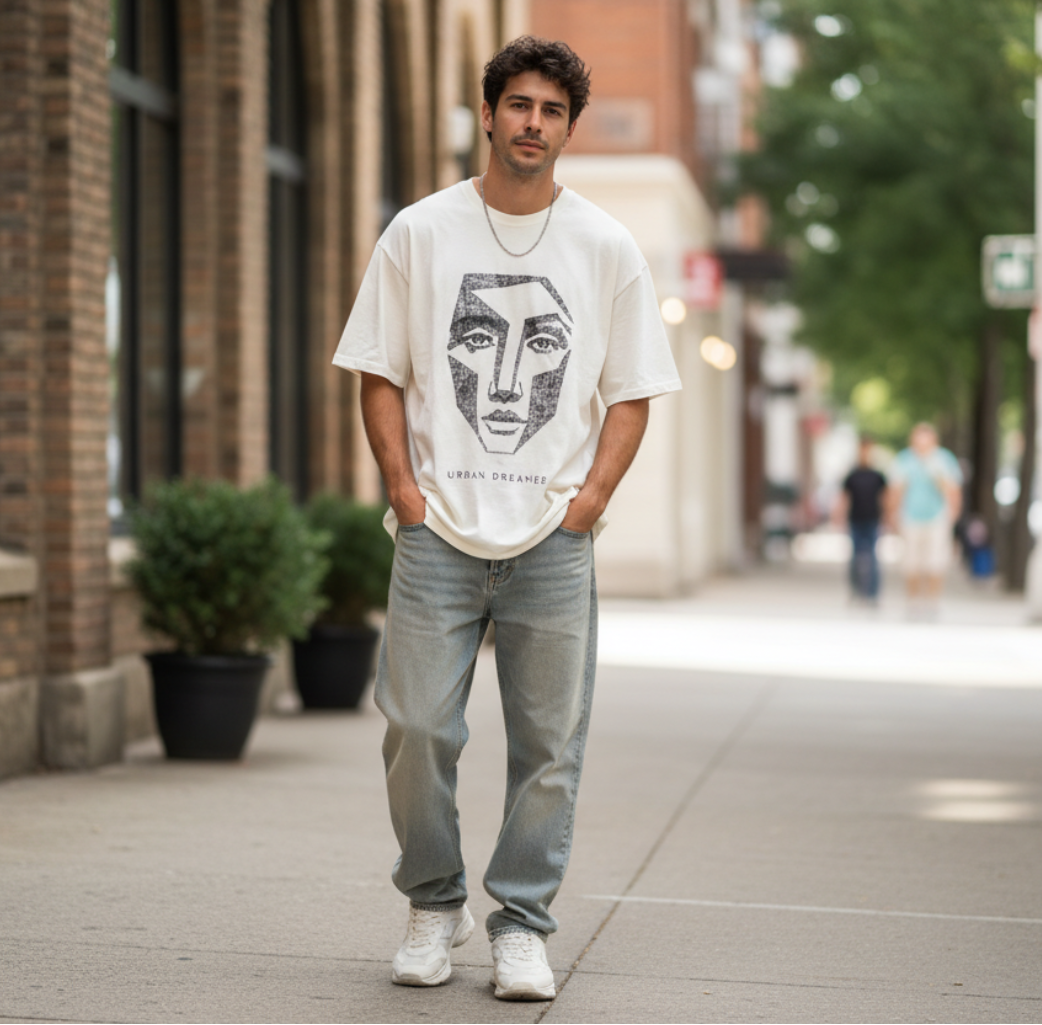 White Oversized Graphic Tee