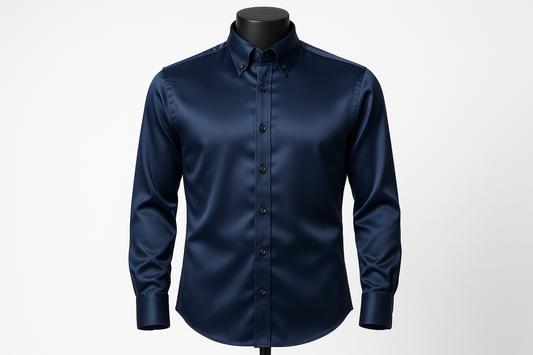 Navy blue silk shirt